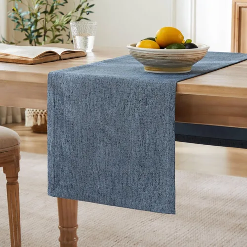 Vista 11 de ZeeMart Camino de mesa de arpillera estilo granja de 36 pulgadas de largo, camino de mesa de comedor tejido rústico negro para uso diario, 14 x 36
