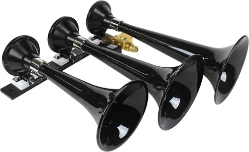 Vista 2 de Kleinn Air Horns SDKIT-230 Bocina de tren atornillada/Sistema de aire a bordo para camiones diésel Ford F-250/F-350 Super Duty