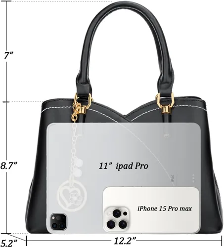 Vista 5 de KKXIU Monederos y bolsos de mano con triple compartimento para mujer, bolso de mano con asa superior