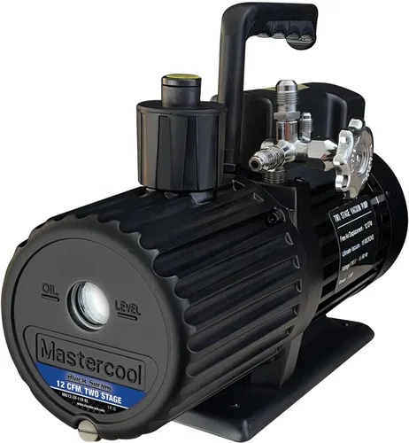 Vista 14 de Mastercool 90059-BL Serie Negra Bomba de vacío de fase única de 1.8 CFM con motor protegido térmicamente, ventilador de alto volumen y válvula