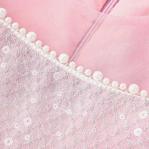 Vista 5 de JerrisApparel Vestido de princesa para niñas, disfraz de princesa de manga abombada con accesorios