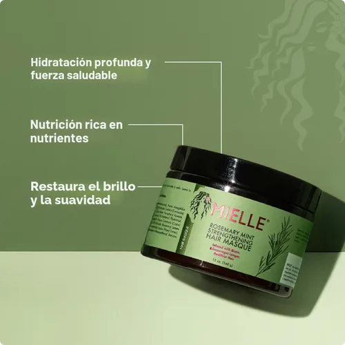 Vista 5 de Mielle Organics - Aceite y mascarilla para el cuero cabelludo y el cabello de romero y menta