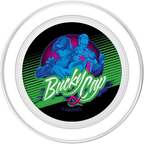 Vista 2 de Marvel Bucky Barnes y Captain America Best Friends PopSockets MagSafe PopGrip para iPhone