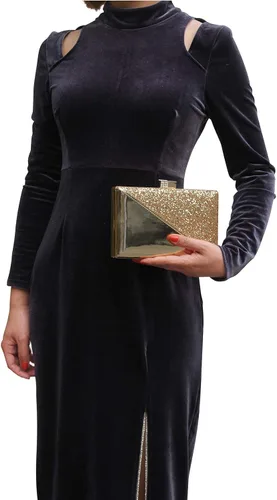 Vista 6 de CARIEDO Bolso de mano brillante para mujer elegantes bolsas de noche con purpurina bolso de noche brillante para baile boda fiesta graduación novia