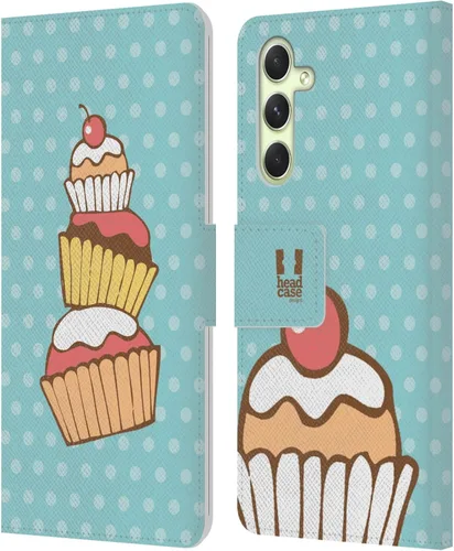 Vista 141 de Head Case Designs Assortment Cupcakes Happiness Leather Wallet Case Compatible with Samsung Galaxy A07 4G Surtido