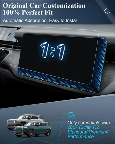 Vista 2 de BIBIBO Matte Anti-Glare for New 2027 Rivian R2 Screen Protector 15.6" Navi