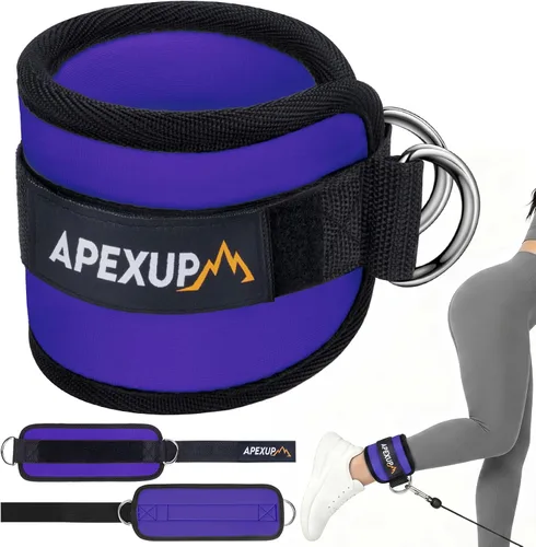 Vista 10 de APEXUP Correa de tobillo para máquina de cable, bandas de resistencia de tobillo, correas de tobillo de patada hacia atrás con cable para gimnasio