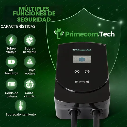 Vista 9 de PRIMECOM.TECH - Estación de carga inteligente para el hogar de vehículos eléctricos de nivel 2 de 50 amperios de 220 voltios para Tesla y todas