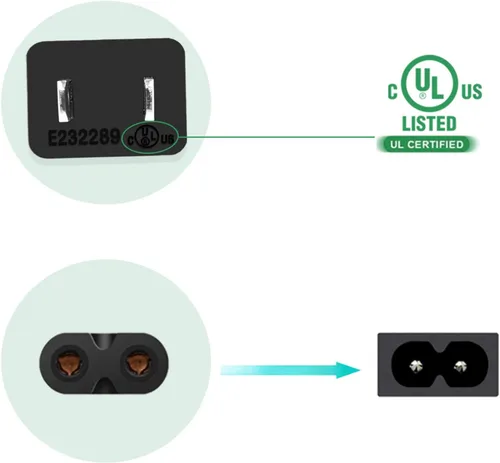 Vista 2 de Cable de alimentación de CA de 10 pies compatible con Xbox One SXbox One X, Xbox Series SXbox Series X Cable de repuesto