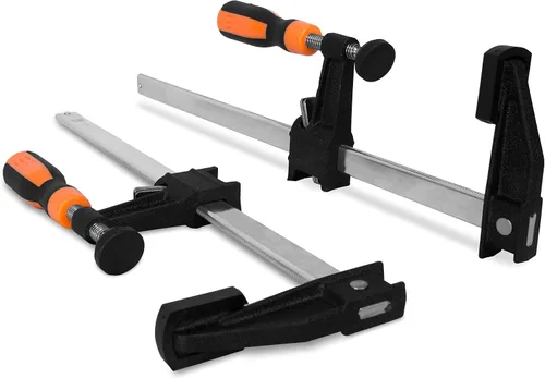 Vista 6 de WEN 10206F2 Abrazaderas de barra de acero de ajuste rápido de 6 pulgadas con garganta de 2.5 pulgadas y mango de microajuste, paquete de dos
