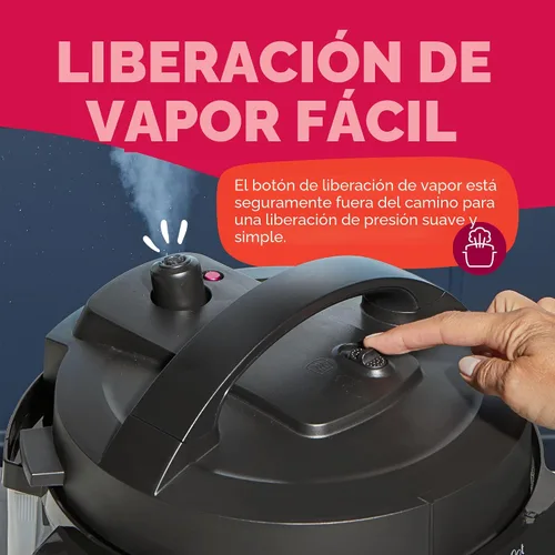 Vista 7 de Instant Pot 4QT RIO Mini Multicocina 7 en 1, Olla a Presión, Cocción Lenta, Saltear, Vapor, Arrocera, Yogur y Calentador, Negro, 4 Cuartos
