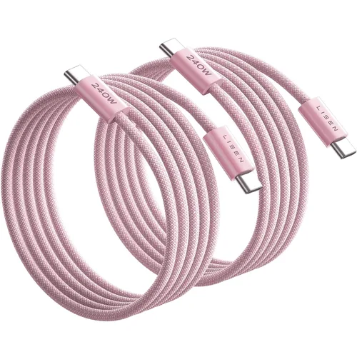 Vista 28 de LISEN Cable corto USB C a USB C de 240 W (1.5 pies+1 5 pies)