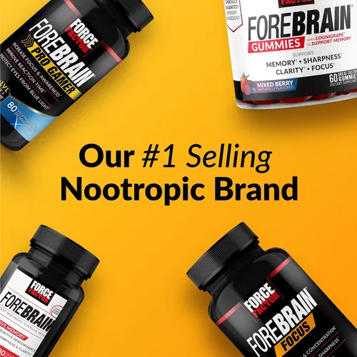 Vista 7 de Force Factor Forebrain Focus Brain Booster, suplemento cerebral para aumentar la claridad y la concentración, para la memoria y la nitidez