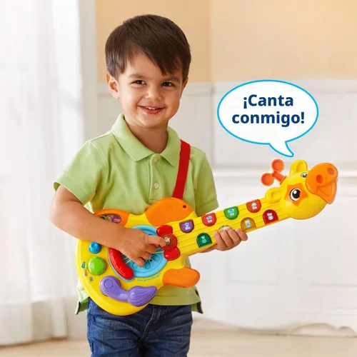 Vista 4 de Guitarra de juguete VTech Zoo Jamz, Empaque estándar, Amarillo