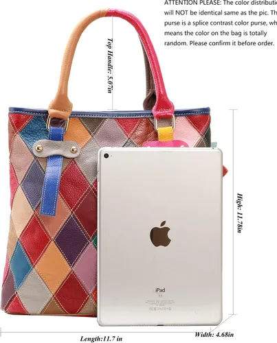 Vista 4 de Bolso Heshe multicolor, bolso de mano, cartera redonda, bolso cruzado para mujer