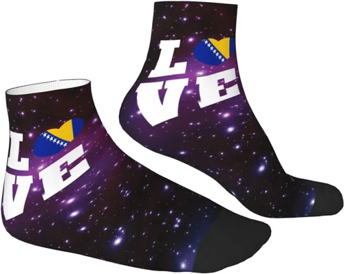 Vista 3 de GDJF Love Bosnia And Herzegovina Flag Heart Ankle Socks Winter Low Cut Sports Warm Breathable Comfort Casual Socks For Mens And Womens 1