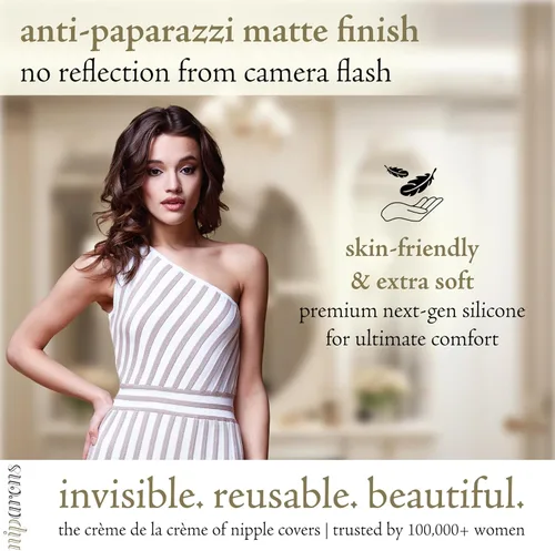 Vista 6 de Cubiertas para pezones para mujeres, pastas adhesivas invisibles y reutilizables de silicona