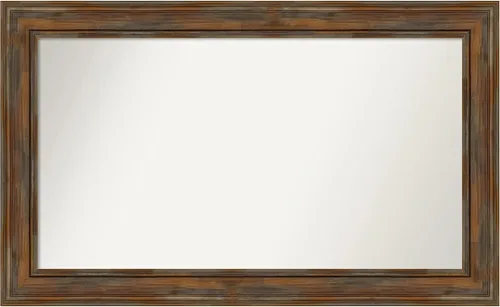 Vista 43 de Amanti Art Espejo de baño marrón para sobre fregadero, 26 x 26 pulgadas, espejo de tocador cuadrado marrón rústico Alexandria, marco de madera