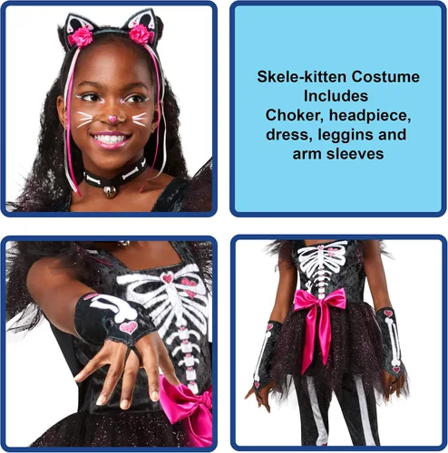 Vista 2 de Rubies Girl's Forum Skele-kitten Costume DressChild's Costume