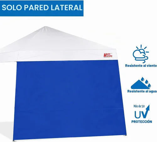 Vista 2 de MASTERCANOPY Pared lateral del toldo para tienda de campaña de 10x10 de pierna inclinada, 1 unidad, azul