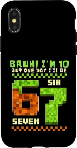 Vista 5 de Bruh I'm 10 But One-Day I'll Be 67 Retro 10th Birthday Kids Case for iPhone 17