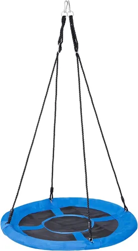 Vista 6 de ZENY Juego de columpio de 40 pulgadas para patio de recreo, plataforma redonda para interiores y exteriores, plataforma de columpio para niños, tela