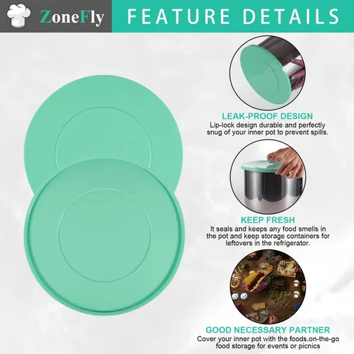 Vista 3 de Funda de silicona para olla instantánea de 8 cuartos de galón – Tapa interior de olla de 8 cuartos de galón para Insta Pot Duo, Pro, Ultra, Crisp