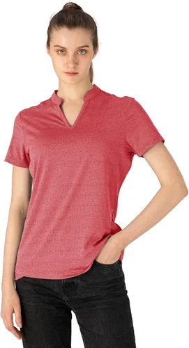 Vista 3 de YSENTO Camisetas polo de golf de ajuste seco para mujer manga corta cuello en V sin cuello camisetas deportivas