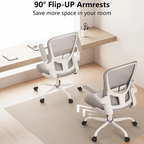 Vista 2 de Silla de oficina ergonómica, cómoda silla giratoria para oficina en casa, silla de escritorio de malla transpirable, silla de computadora de apoyo