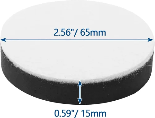 Vista 3 de Bonsicoky Elevadores de cama autoadhesivos para muebles, color negro, 4 piezas, redondos, 1/2" de alto Elevadores de mesa redondos, añade 1/2