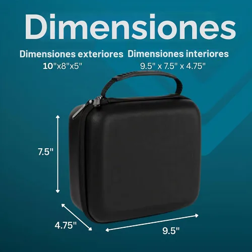 Vista 3 de Estuche rígido con espuma protectora personalizable - Interior: 9.5" x 7.5" x 4.75" - Funda rígida ligera para cámara con cremallera para GoPro