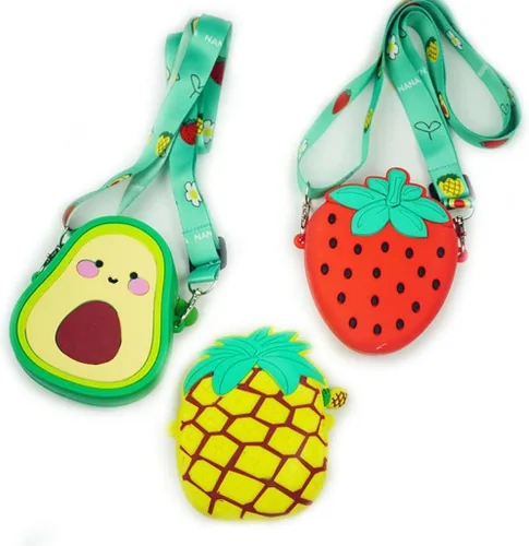 Vista 2 de Mini bolso cruzado de silicona para niños, bolso de hombro para niños, bolsa de llaves, bolsa de aperitivos, bolsa de caramelos, regalos para niños