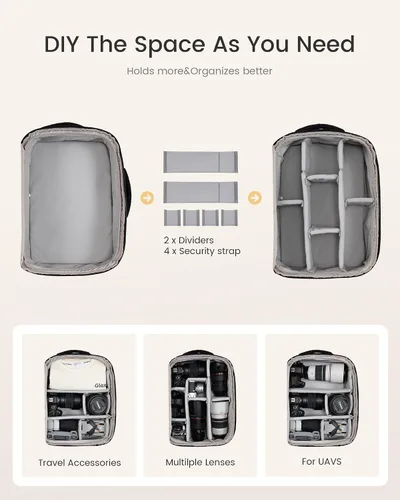 Vista 3 de LOVEVOOK - Mochila de viaje para mujer y hombre, aprobada como equipaje de mano, bolsa de artículos personales TSA, accesorios esenciales