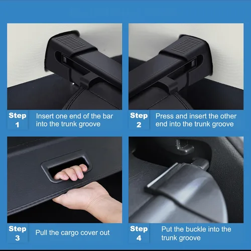 Vista 3 de ECCPP Cubierta de carga retráctil para maletero de automóvil, cubierta de seguridad para maletero 2015-2019, compatible con Toyota Land Cruiser