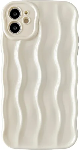 Vista 16 de Caseative Funda para iPhone 11, diseño de ondas rizadas, suave, compatible con iPhone (azul, iPhone 11)