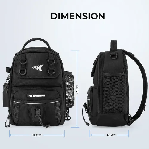 Vista 8 de KastKing Bolsa de Pesca con Eslinga BaitSpace, Mochila de Pesca con Soporte para Caña y Bebidas, Bolsa de Aparejos para Equipo de Pesca