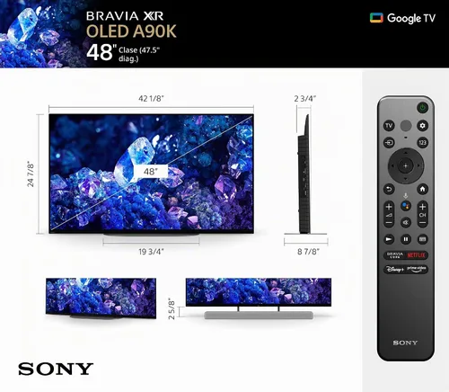 Vista 6 de Sony 48 pulgadas A90K BRAVIA XR 4K HDR TV OLED Smart Google TV (XR-48A90K)