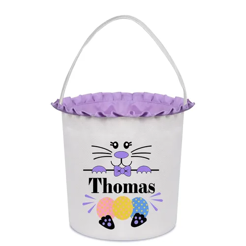 Vista 16 de Cestas de Pascua personalizadas para niños, cesta de caza de huevos de Pascua, bolsas de cesta de Pascua personalizadas, regalos de Pascua para verde