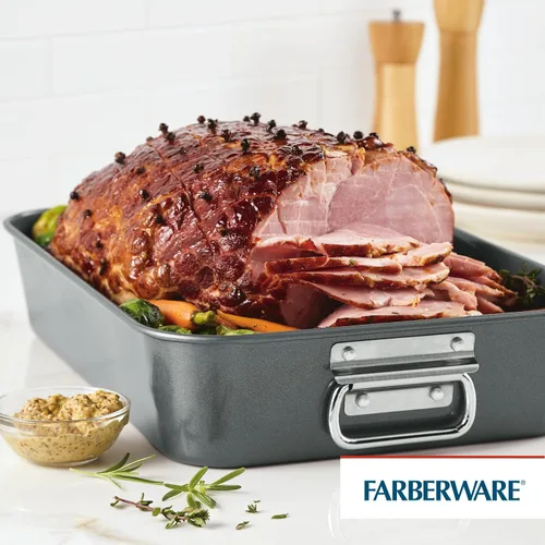 Vista 7 de Farberware Bakeware - Asador de acero antiadherente con estante plano, 11 pulgadas x 15 pulgadas, gris