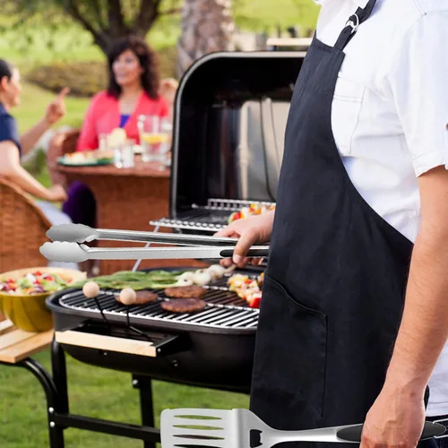 Vista 6 de Leonyo Juego de 6 herramientas para parrilla, juego de herramientas de barbacoa extralargas de 18 pulgadas, accesorios de parrilla de alta