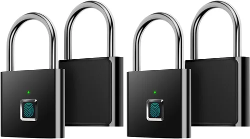 Vista 9 de Candado de huellas dactilares AICase, ultraligero, con un solo toque, con carga USB para gimnasio, deportes, casillero para empleados escolares