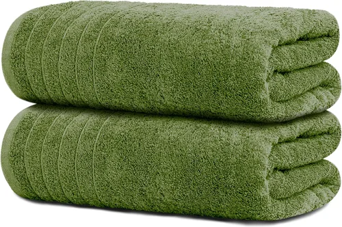 Vista 14 de Tens Towels - Paquete de 2 sábanas de baño extra grandes de 35 x 70 pulgadas, 100% algodón, más grandes y más ligeras, secan más rápido, súper