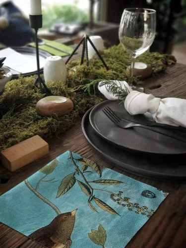 Vista 2 de ALINK Decoupage - Servilletas de papel, servilletas de fiesta de té con estampado de pájaros, 20 unidades, 2 capas, 13 x 13 pulgadas