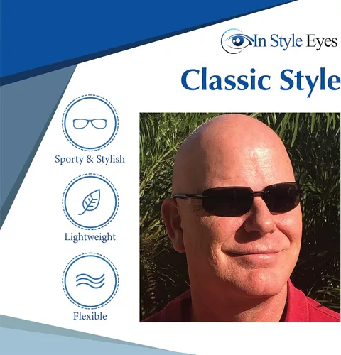 Vista 5 de In Style Eyes Lovin Maui - Lentes de sol de lectura bifocales envolventes, sin montura, protección UV, lente no polarizada, tortuga, 1.5x