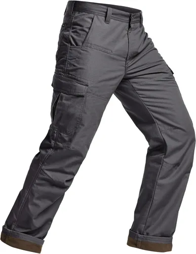 Vista 9 de CQR Pantalones tácticos de invierno para hombre, pantalones de trabajo térmicos para senderismo, pantalones cargo con forro polar para nieve y esquí