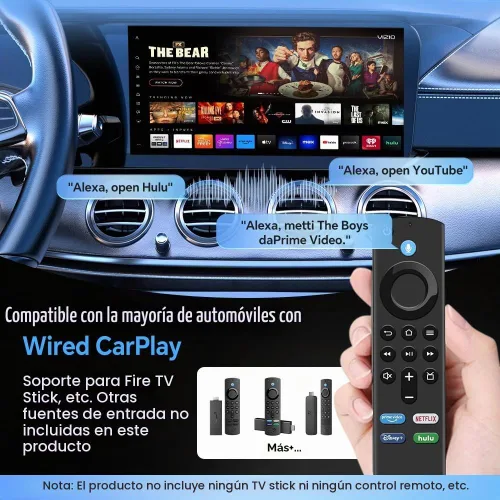 Vista 4 de Carlinkit FireDrive Link Pro Car TV Mate, convertido con cable a Android inalámbrico Auto y adaptador CarPlay, compatible con CarPlay con cable