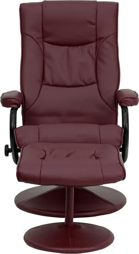 Vista 11 de Flash Furniture Rachel - Silla reclinable de LeatherSoft contemporánea multiposición con otomana, silla reclinable giratoria de 360 grados y juego