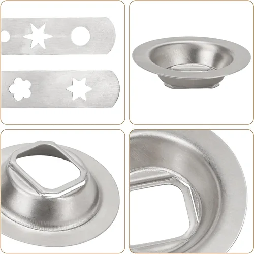 Vista 5 de Accesorio para hacer galletas - Moldes de galletas de acero inoxidable con 4 y 5 diseños de patrones, anillo de 2.106 in, compatible con máquinas
