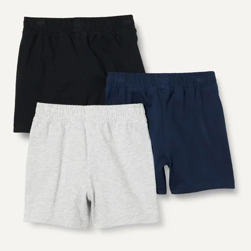 Vista 3 de Amazon Essentials Pantalones cortos de algodón con cintura elástica, paquete de 3 unidades para niños y niños pequeños