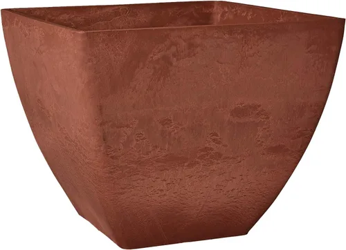 Vista 11 de PSW Pot Collection Maceta cuadrada compuesta de plástico, piedra y madera, de 16 x 13 pulgadas, sin orificio de drenaje (perforable), moderna maceta